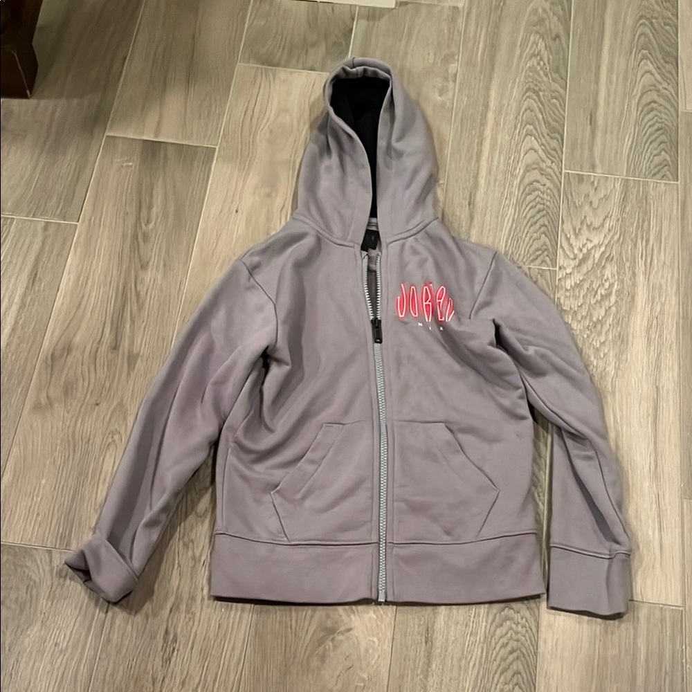 Jordan Boys Gray Zip-Up Hoodie Size: S